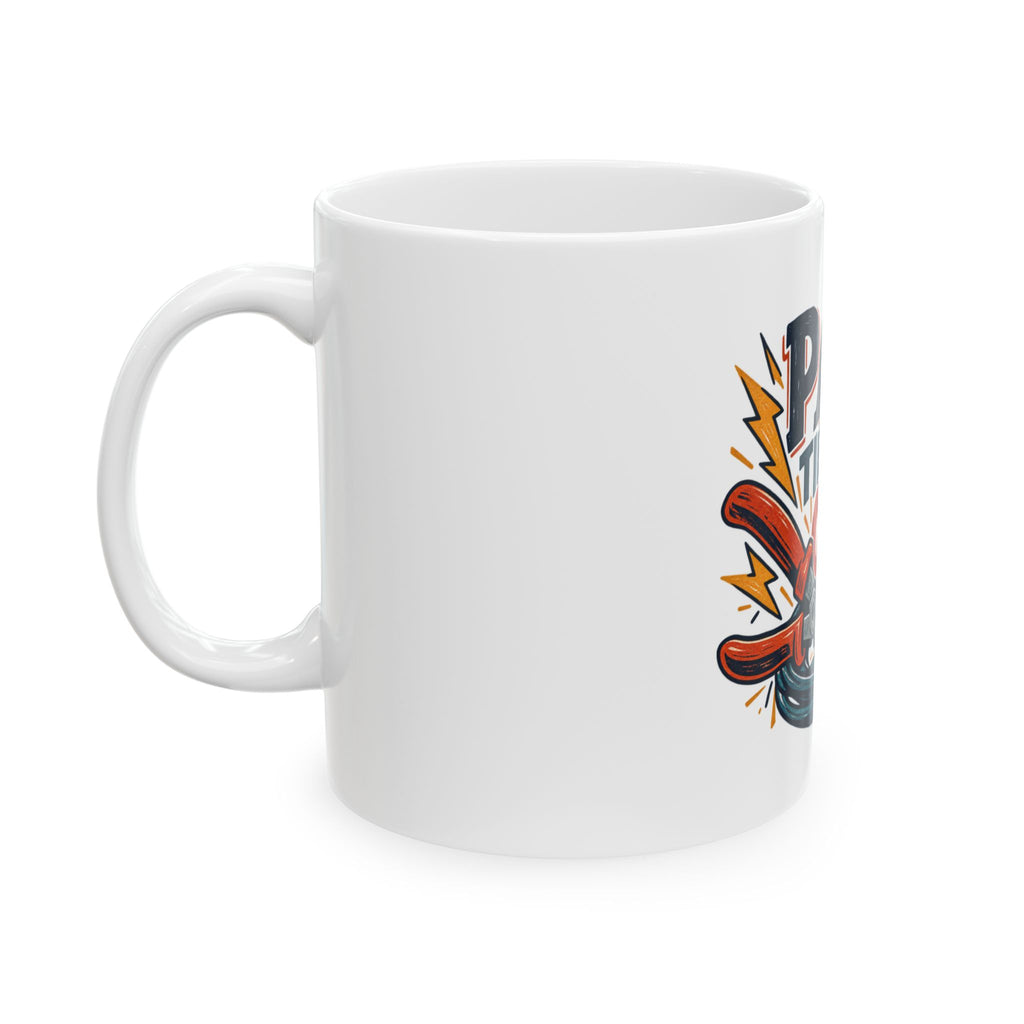 Papá tiene la chispa — Taza para papá electricista | Cerámica blanca 11oz