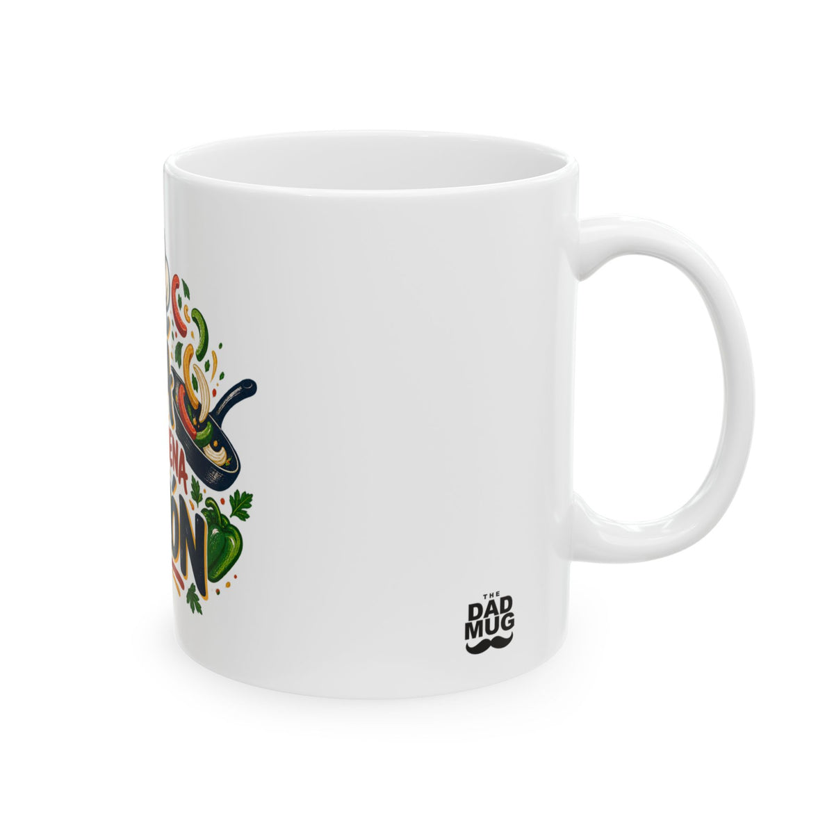 Papá tiene buena sazón — Taza para papá chef | Cerámica blanca 11oz