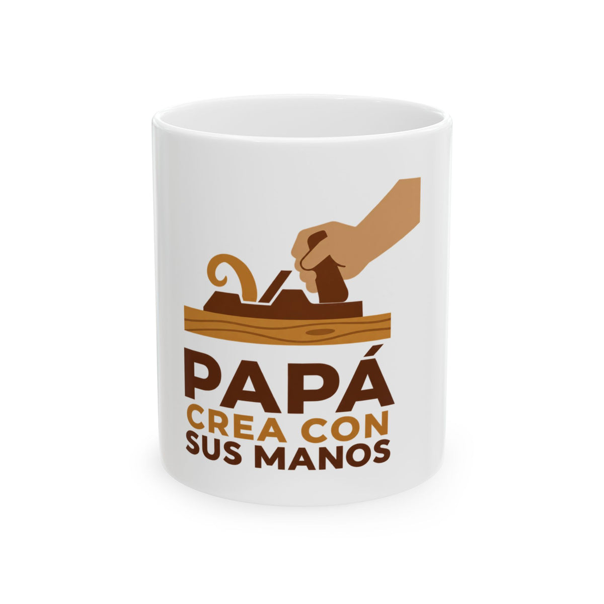 Papá crea con sus manos — Taza para papá carpintero | Cerámica blanca 11oz