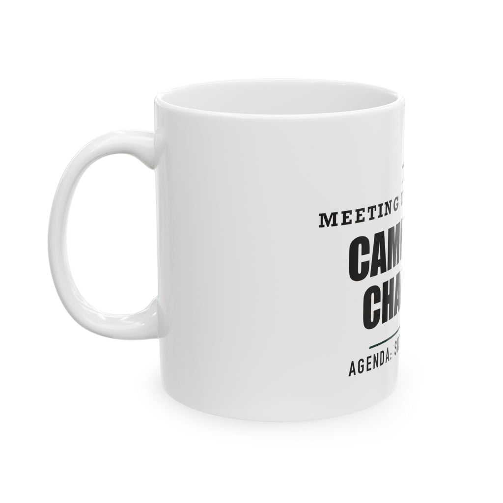 Camp Chair Chairman — Funny Outdoor Gift for Dad | White Ceramic Mug, 11oz and 15oz