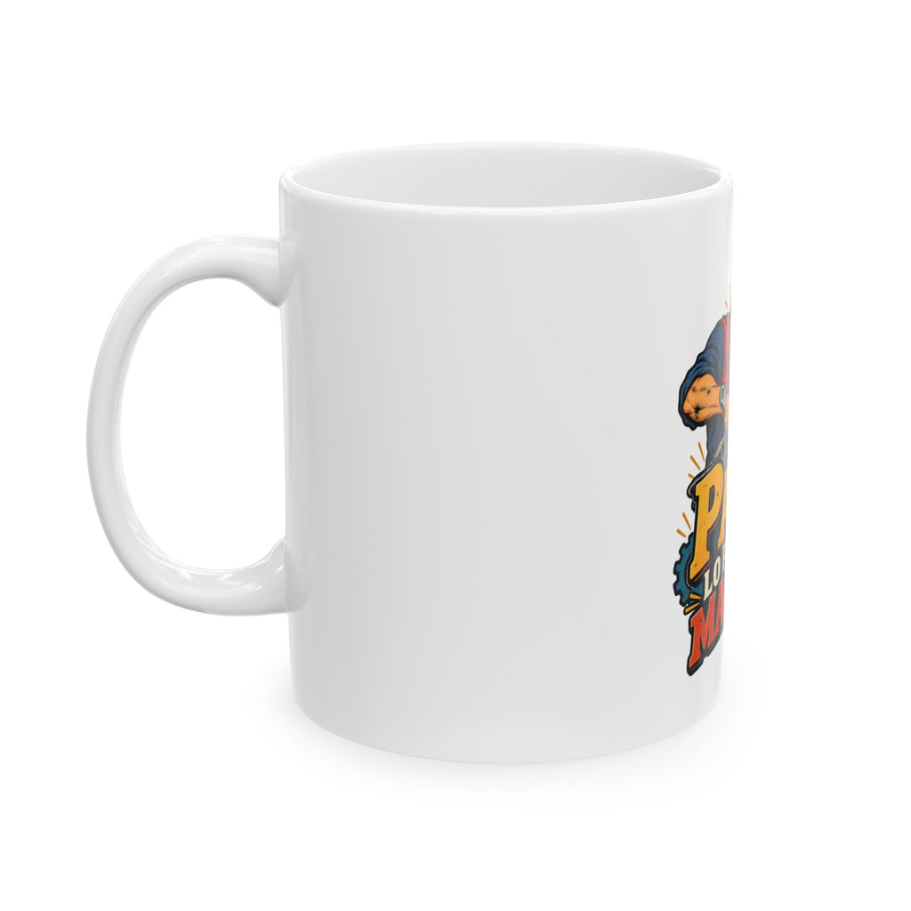 Papá lo pone en marcha — Taza para papá mecánico | Cerámica blanca 11oz