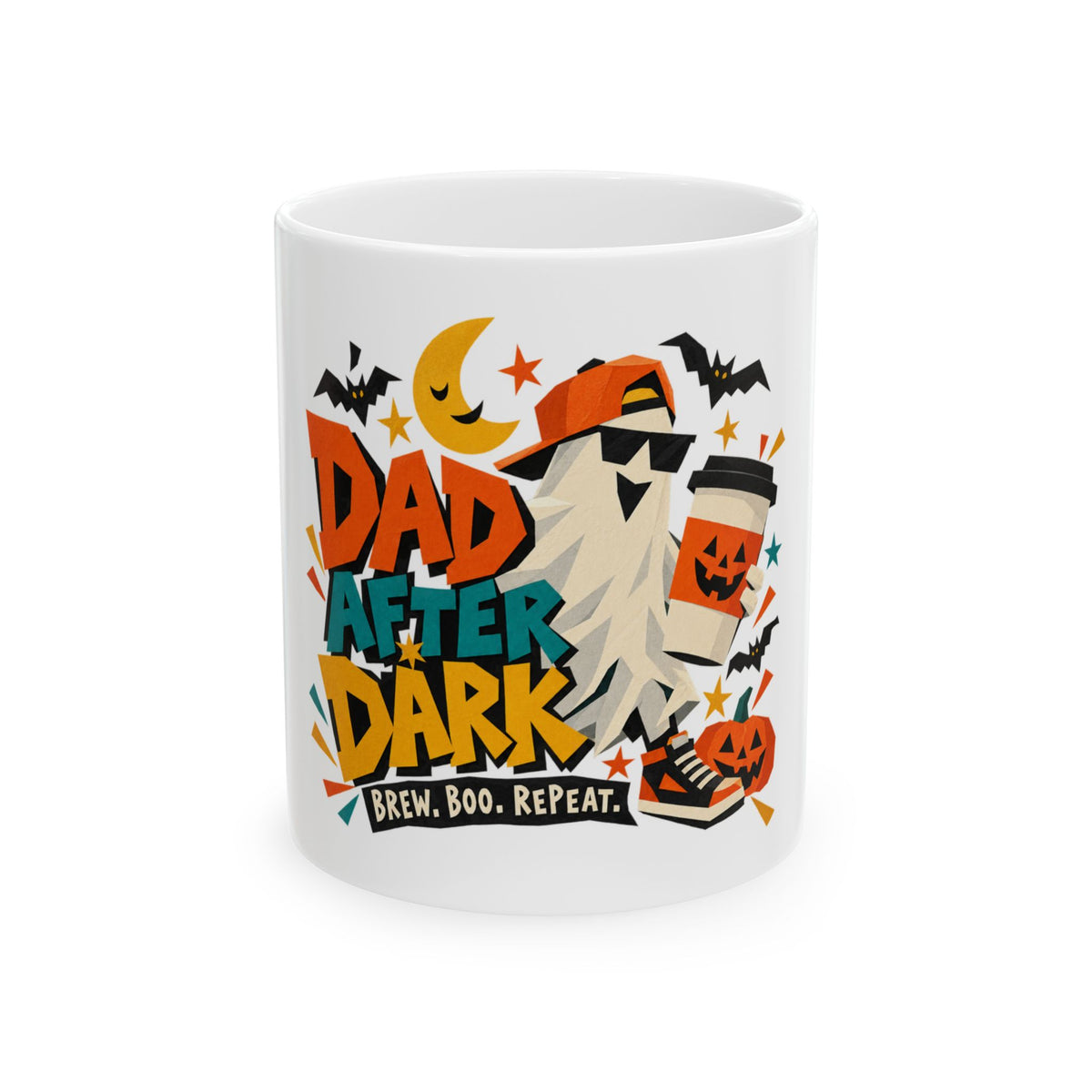 Dad After Dark — Halloween Dad Mug | White Ceramic 11oz