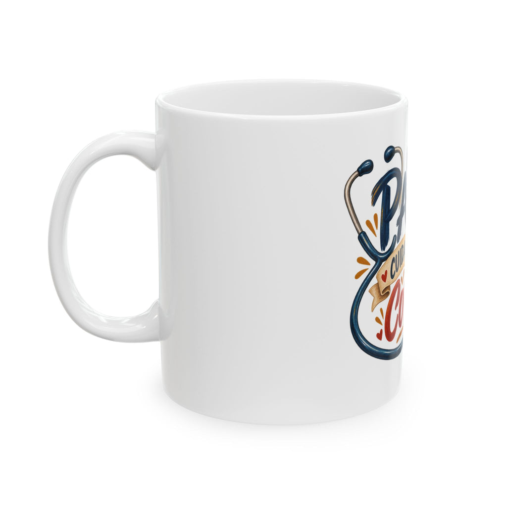 Papá cuida con el corazón — Taza para papá enfermero | Cerámica blanca 11oz