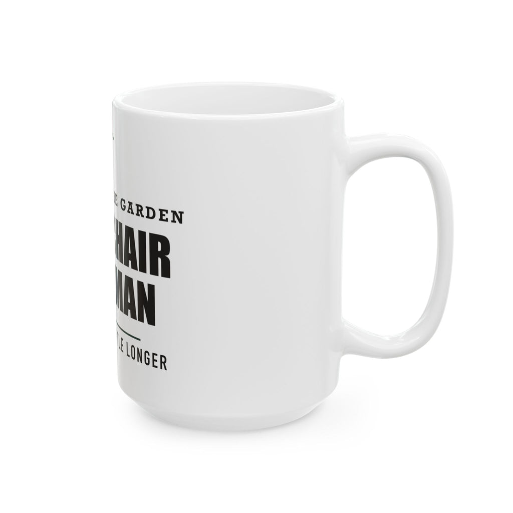 Camp Chair Chairman — Funny Outdoor Gift for Dad | White Ceramic Mug, 11oz and 15oz