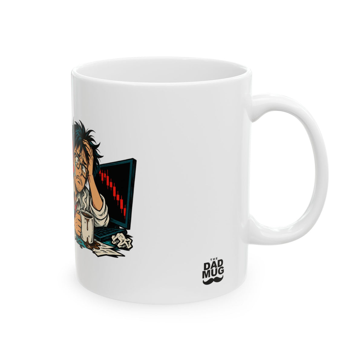 Buy High. Cry Low. — Funny Day Trader Gift Mug | White Ceramic 11oz