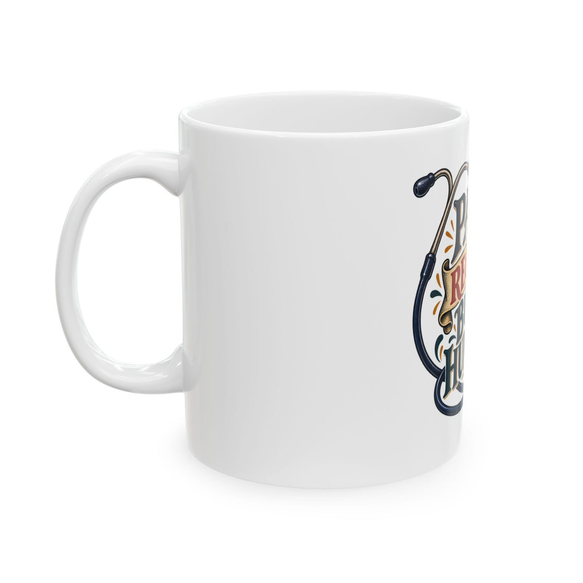 Papá receta buen humor — Taza para papá médico | Cerámica blanca 11oz