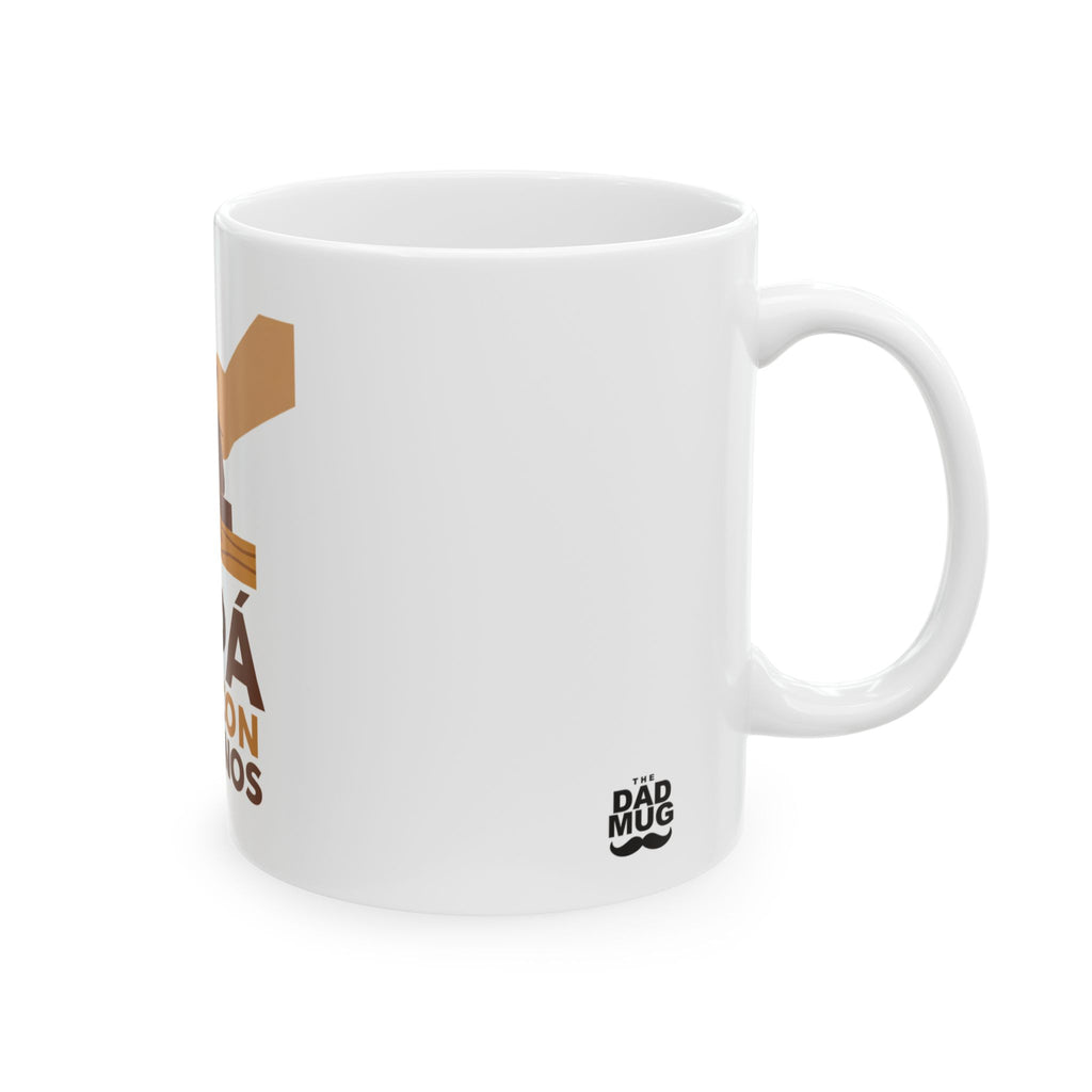 Papá crea con sus manos — Taza para papá carpintero | Cerámica blanca 11oz
