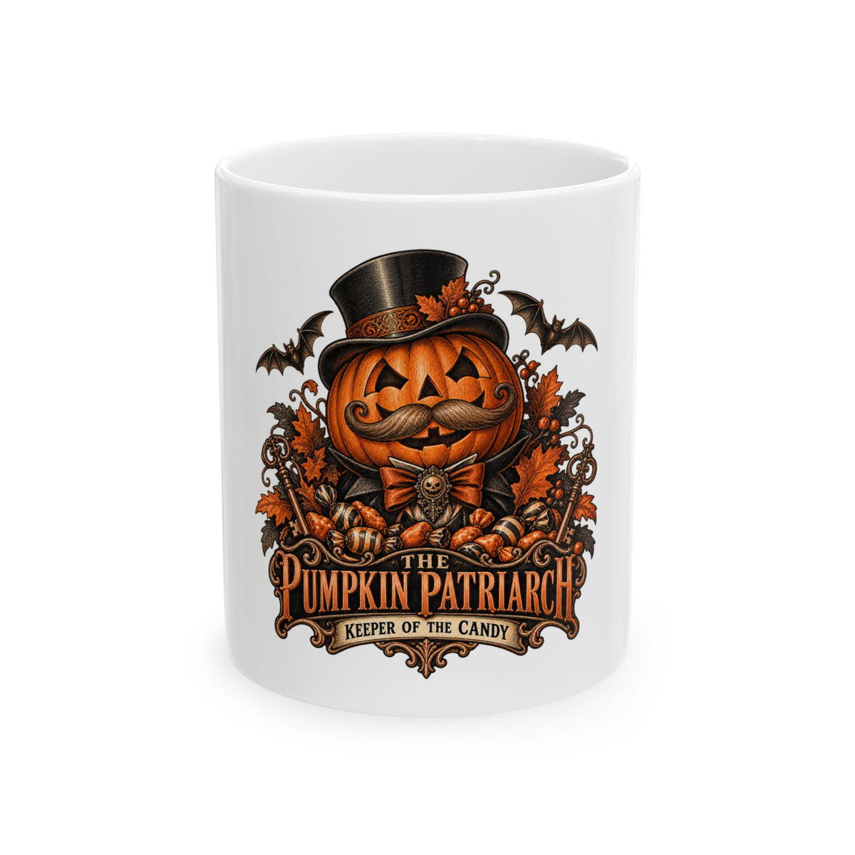The Pumpkin Patriarch — Halloween Dad Mug | White Ceramic 11oz