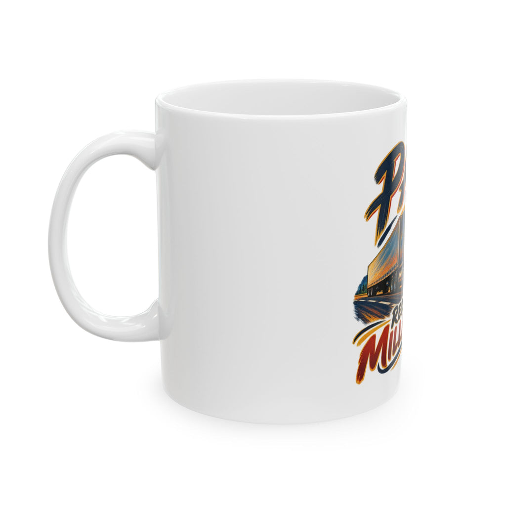 Papá recorre la milla extra — Taza para papá camionero | Cerámica blanca 11oz