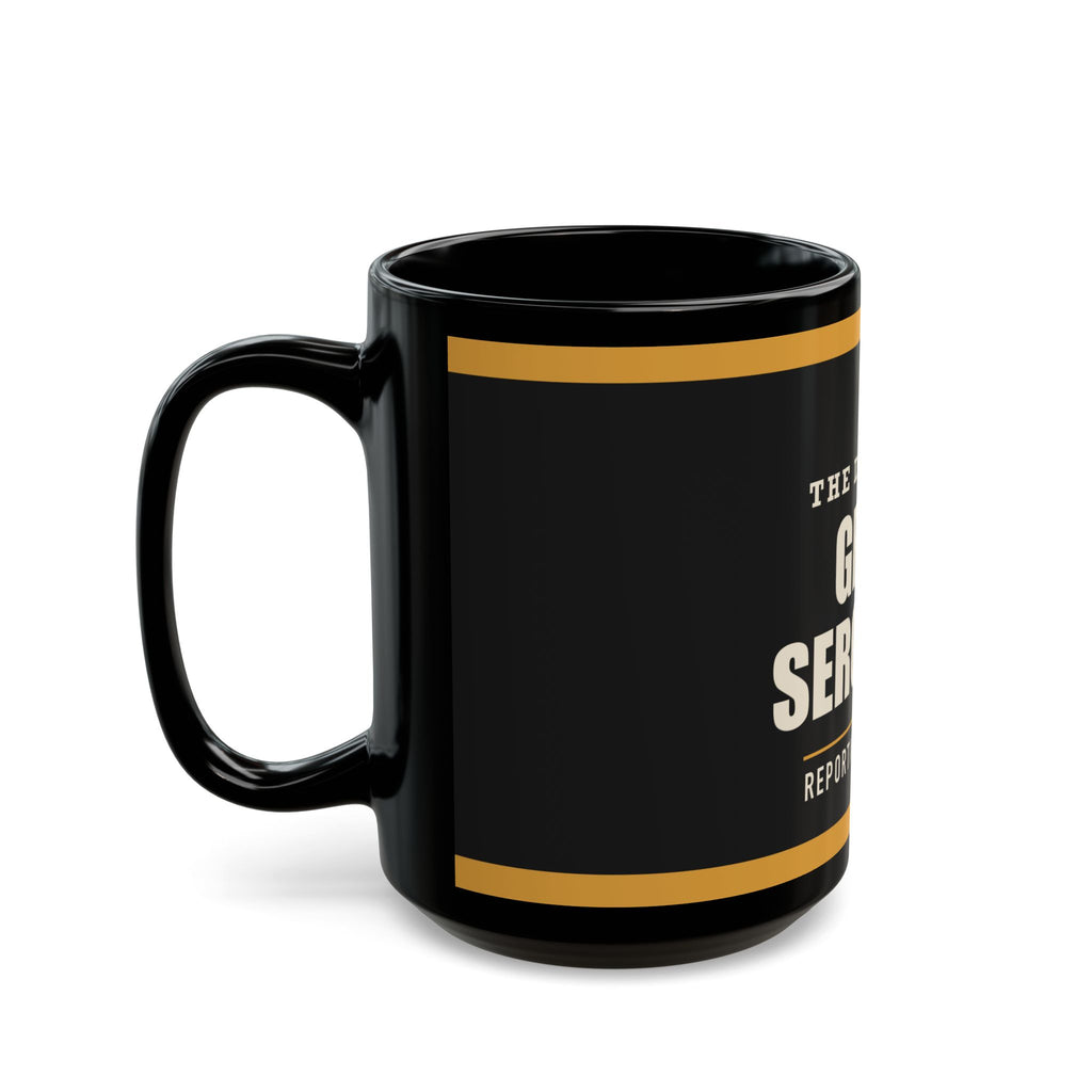 Grill Sergeant — Funny BBQ Gift for Dad | Black Mug, 11oz and 15oz