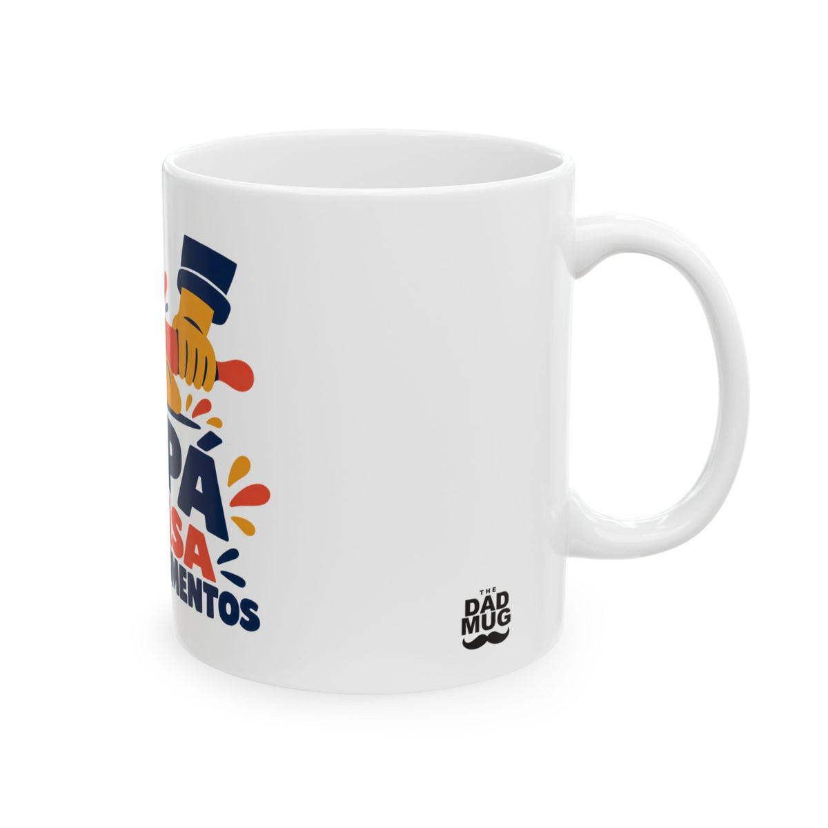 Papá amasa buenos momentos — Taza para papá panadero | Cerámica blanca 11oz