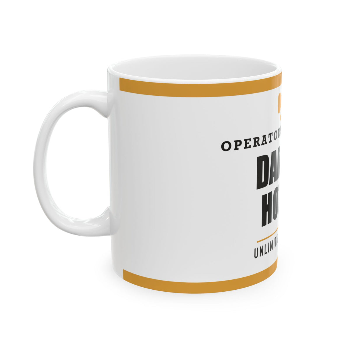 Dad Joke Hotline — Funny Dad Joke Gift | White Ceramic Mug, 11oz and 15oz