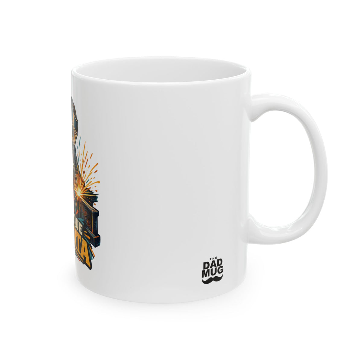 Papá une lo que importa — Taza para papá soldador | Cerámica blanca 11oz