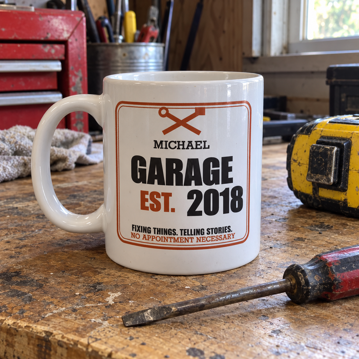 Dad’s Garage — Personalized Name & Established Year Mug | 11oz