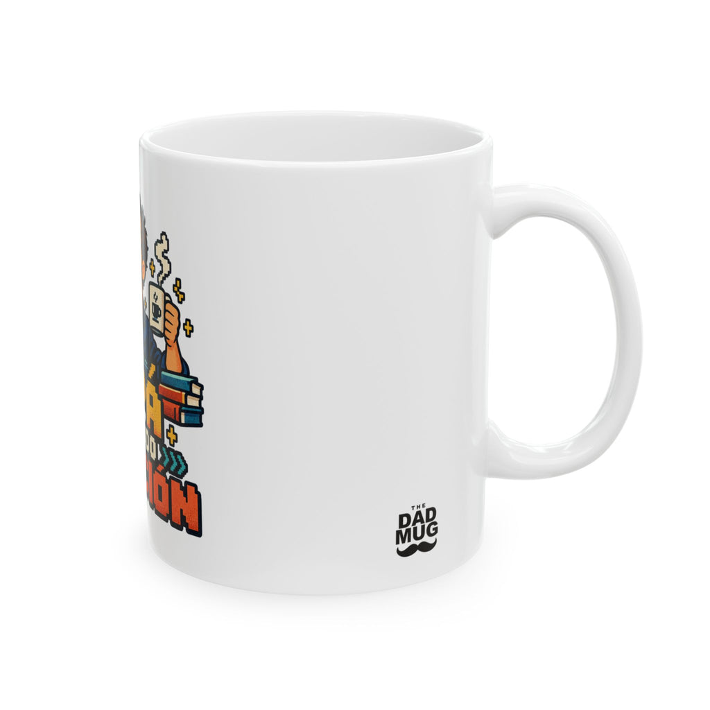 Papá en modo solución — Taza para papá programador | Cerámica blanca 11oz