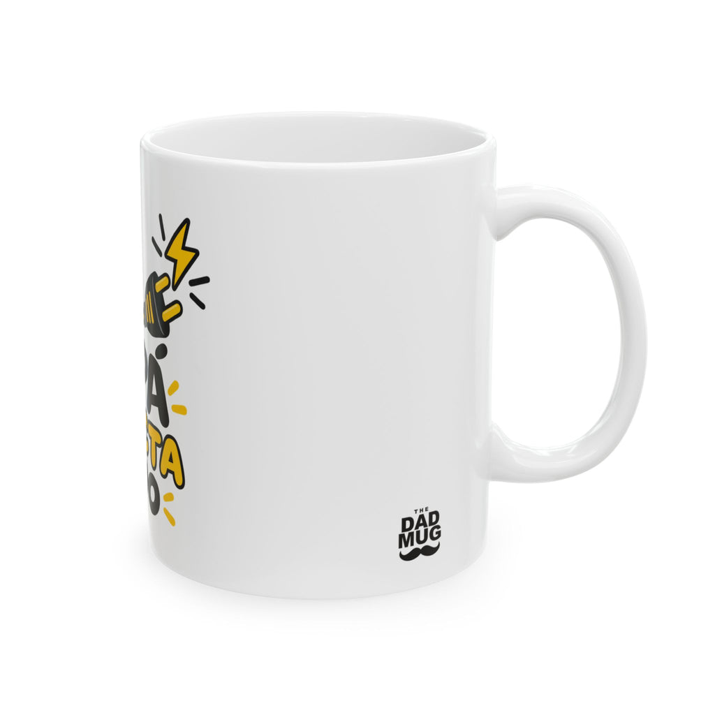 Papá conecta todo — Taza para papá electricista | Cerámica blanca 11oz