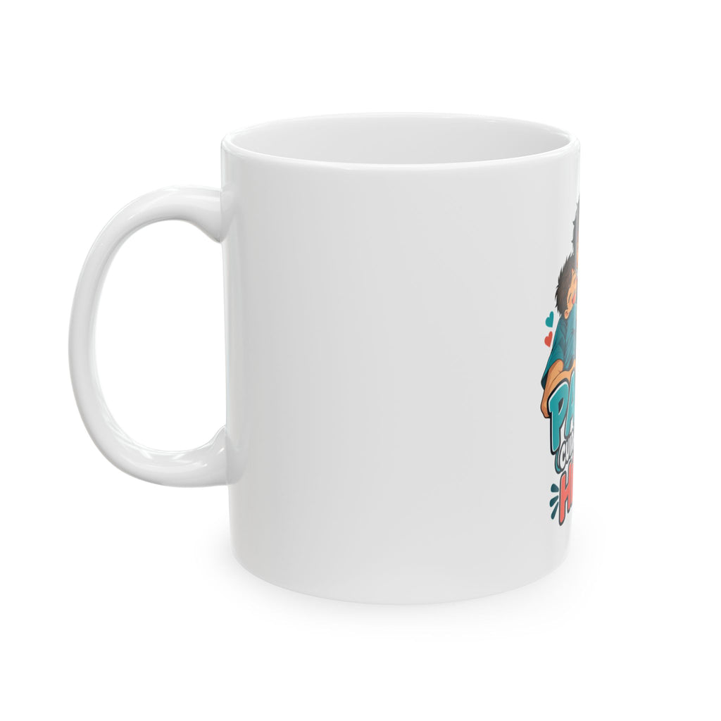 Papá cuida como un héroe — Taza para papá enfermero | Cerámica blanca 11oz