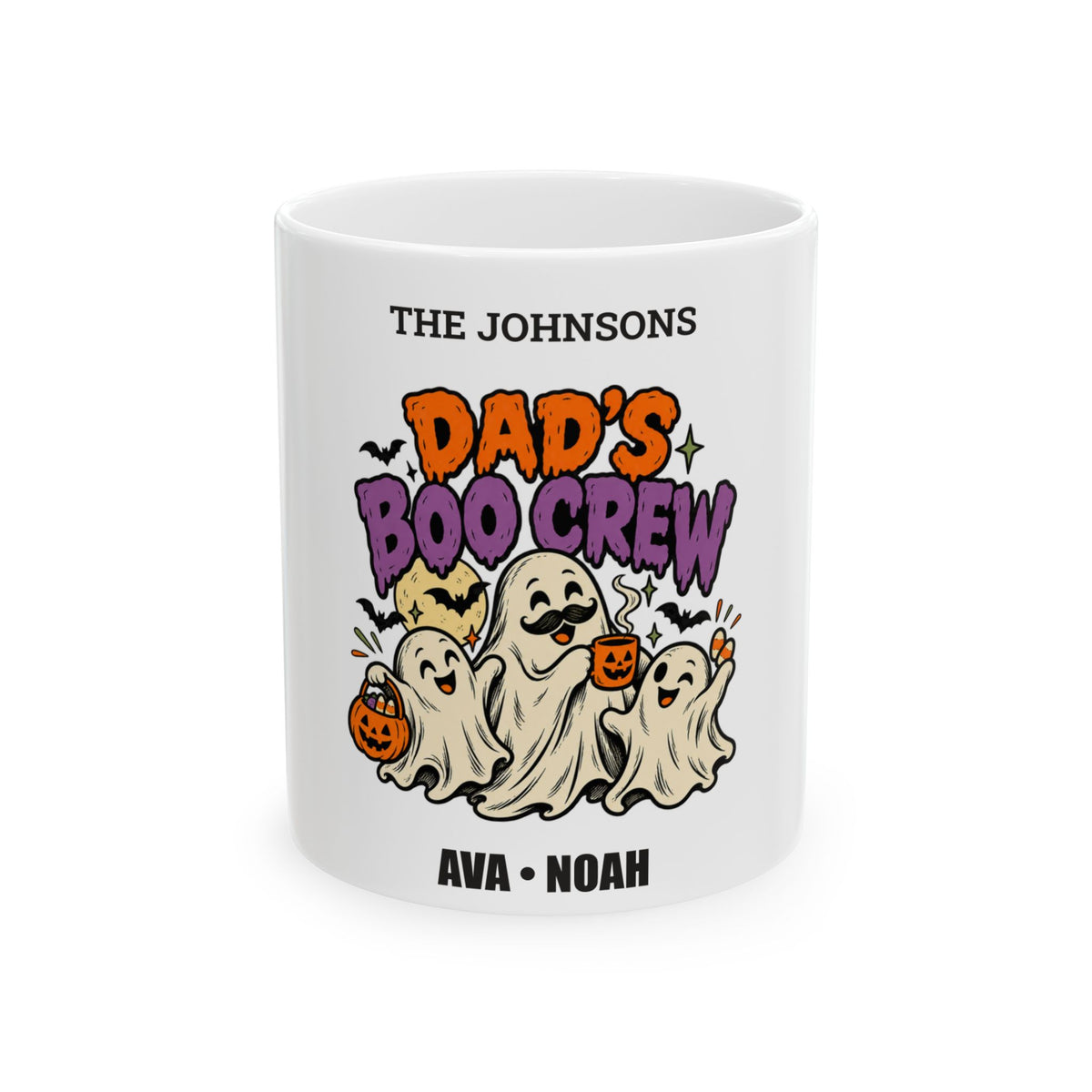 Dad’s Boo Crew — Personalized Halloween Family & Children’s Names Mug | 11oz