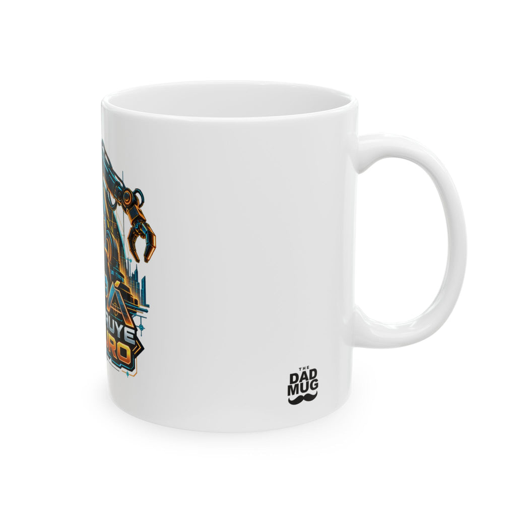 Papá construye el futuro — Taza para papá ingeniero | Cerámica blanca 11oz