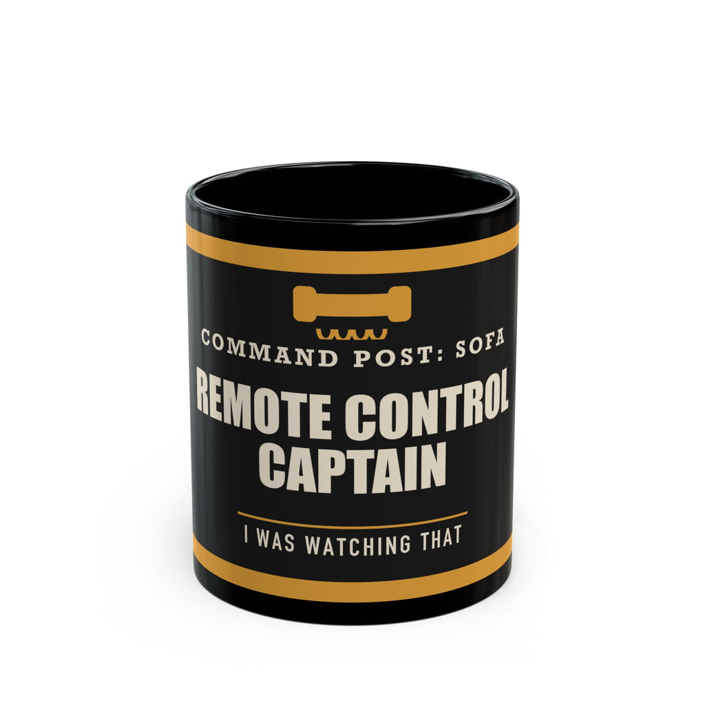 Remote Control Captain — Funny TV Gift for Dad | Black Mug, 11oz and 15oz