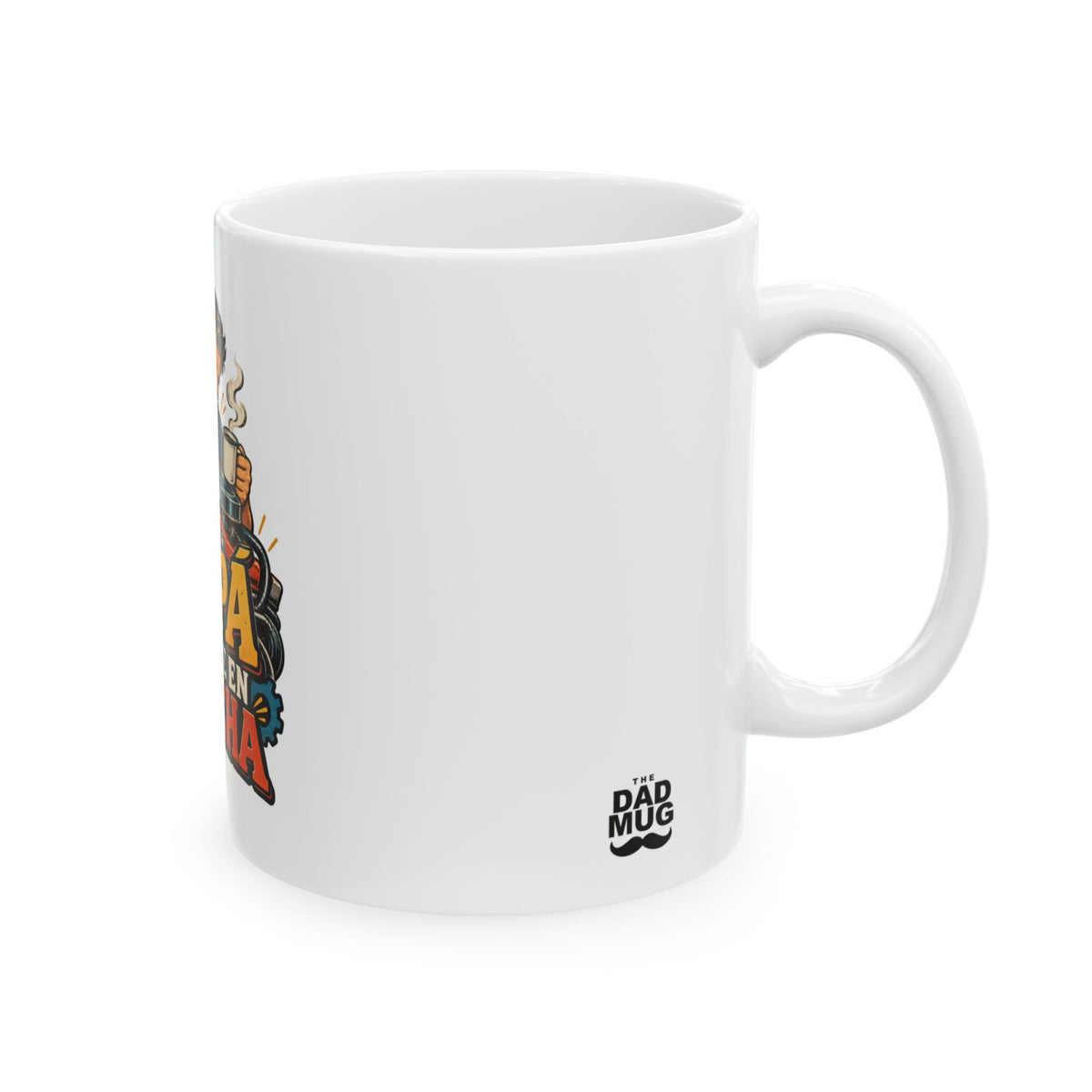 Papá lo pone en marcha — Taza para papá mecánico | Cerámica blanca 11oz