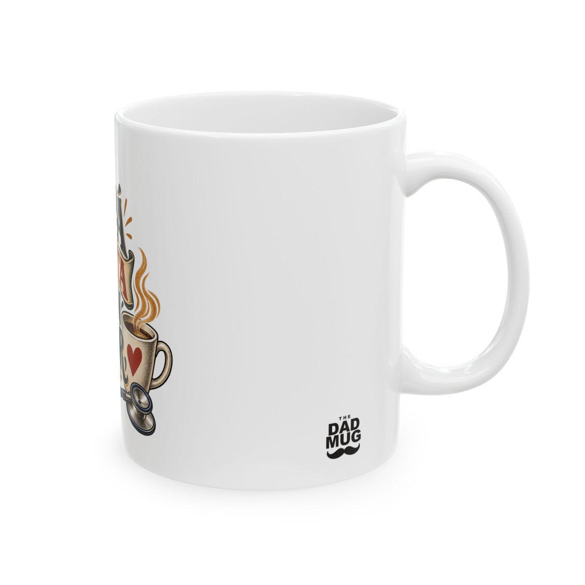 Papá receta buen humor — Taza para papá médico | Cerámica blanca 11oz