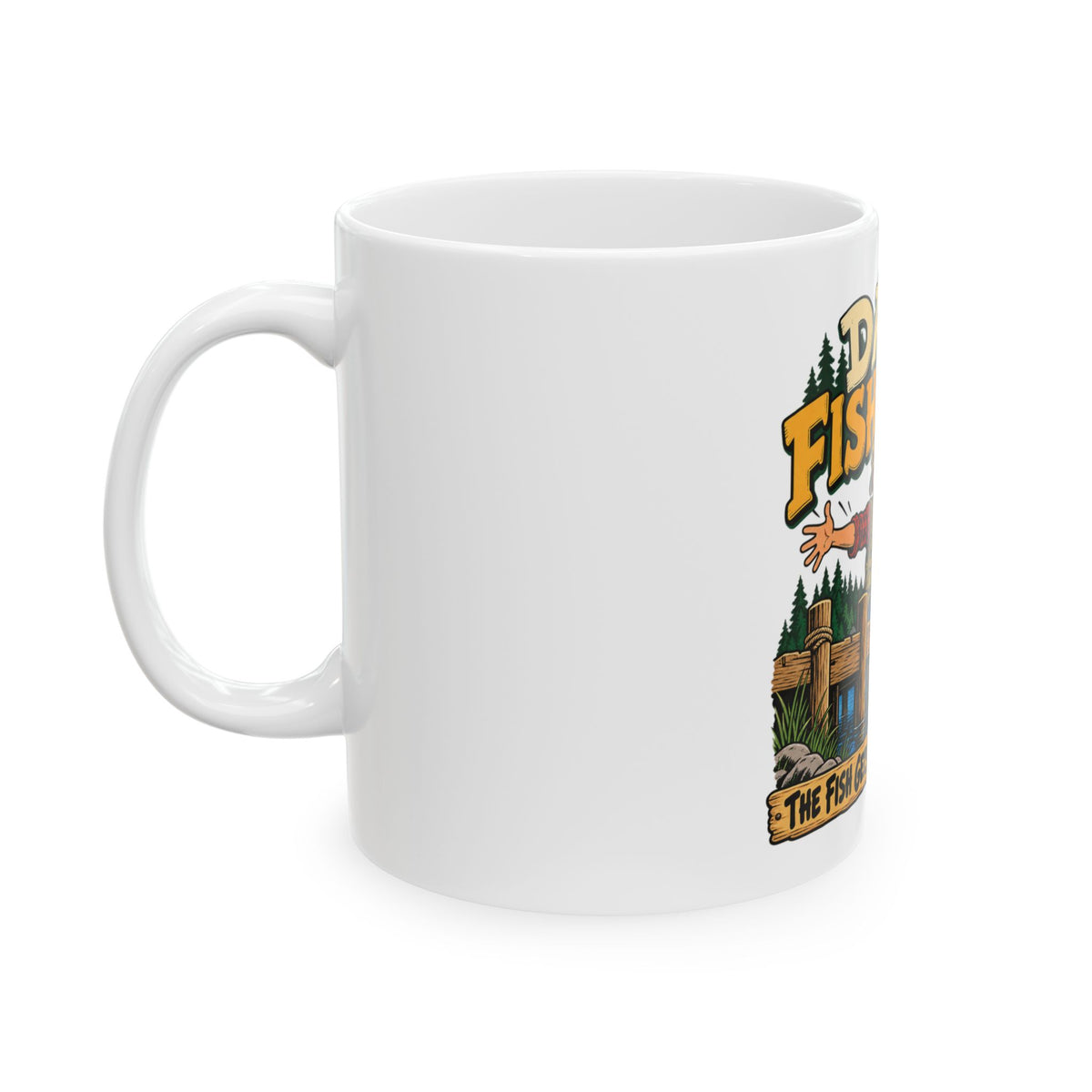 Dad’s Fish Tales — Vintage Comic Fishing Dad Mug | White Ceramic 11oz