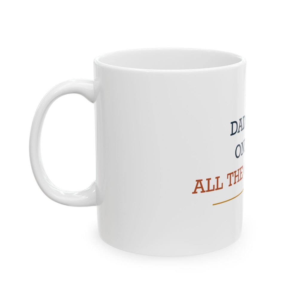 Dad Math: One Trip. All the Groceries. — Funny Dad Gift Mug | White Ceramic 11oz