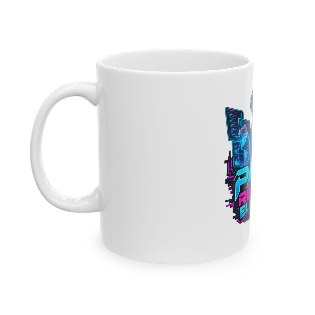 Papá reinicia el mundo — Taza para papá programador | Cerámica blanca 11oz