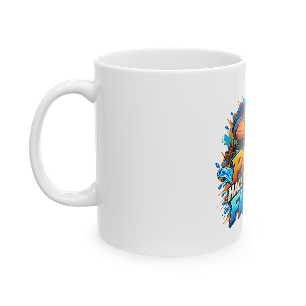 Papá hace que todo fluya — Taza para papá plomero | Cerámica blanca 11oz