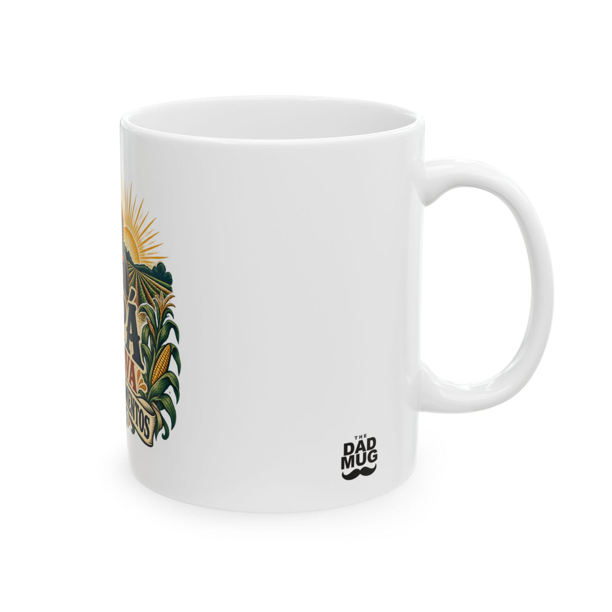 Papá cultiva grandes momentos — Taza para papá agricultor | Cerámica blanca 11oz