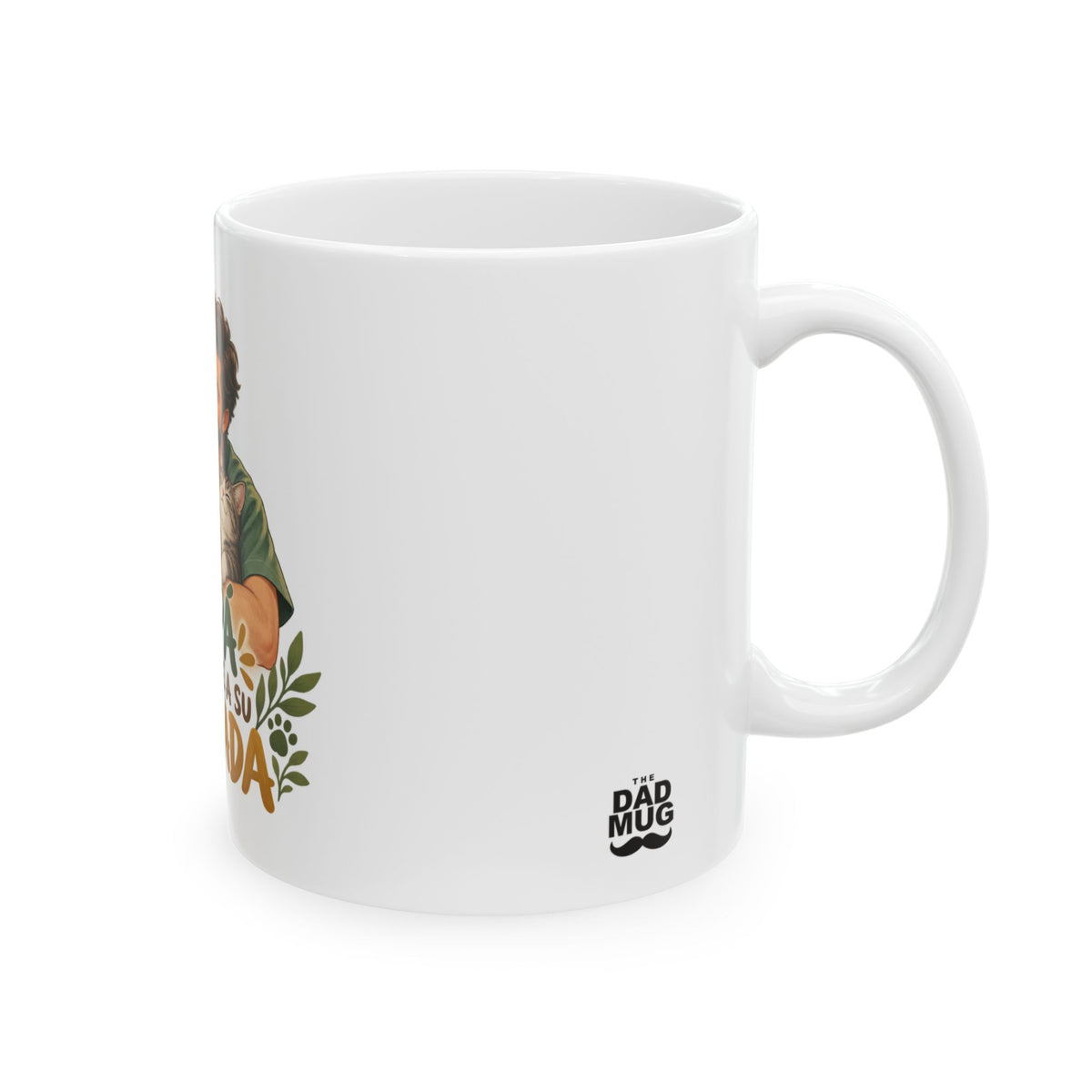 Papá protege a su manada — Taza para papá veterinario | Cerámica blanca 11oz