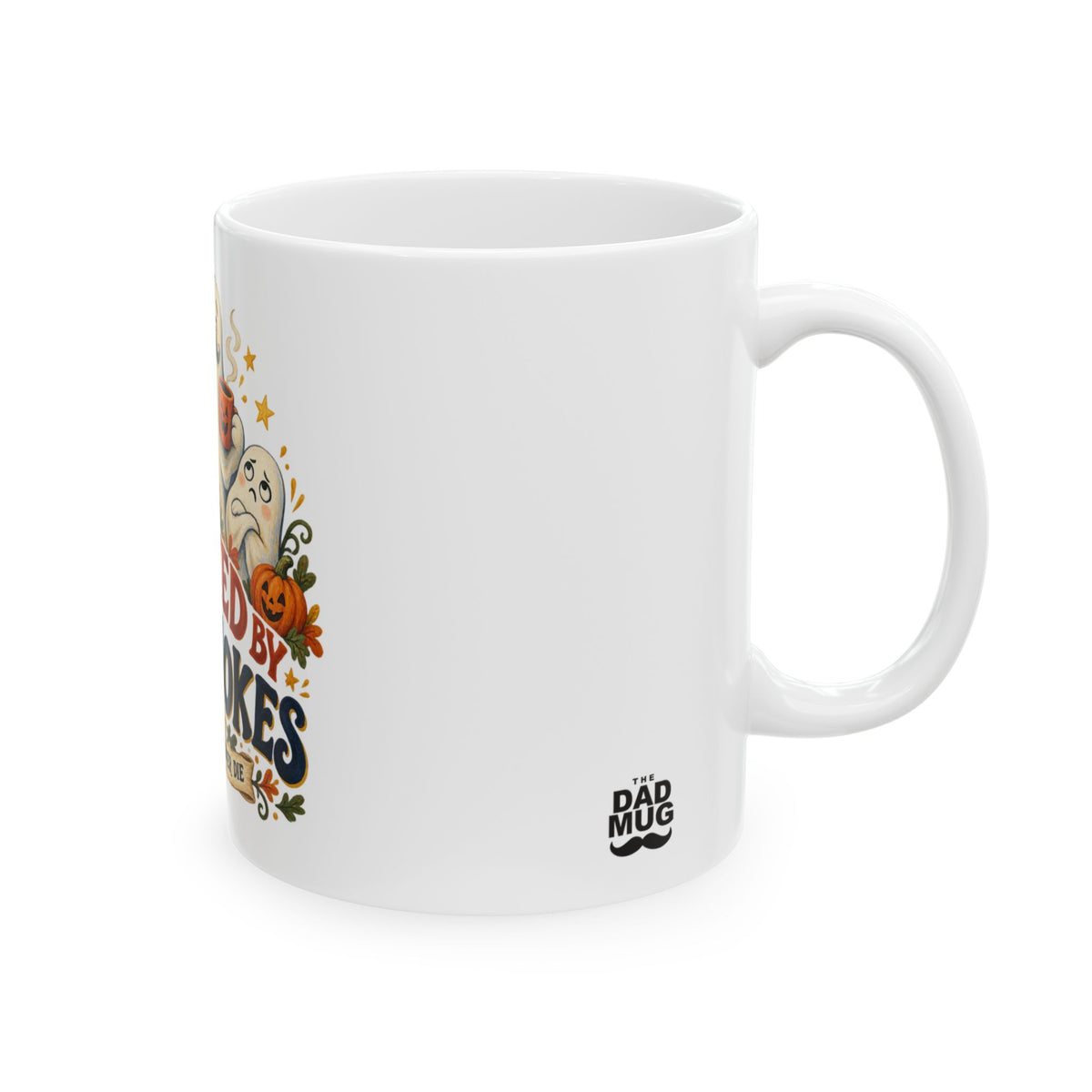 Haunted By Dad Jokes — Halloween Dad Mug | White Ceramic 11oz