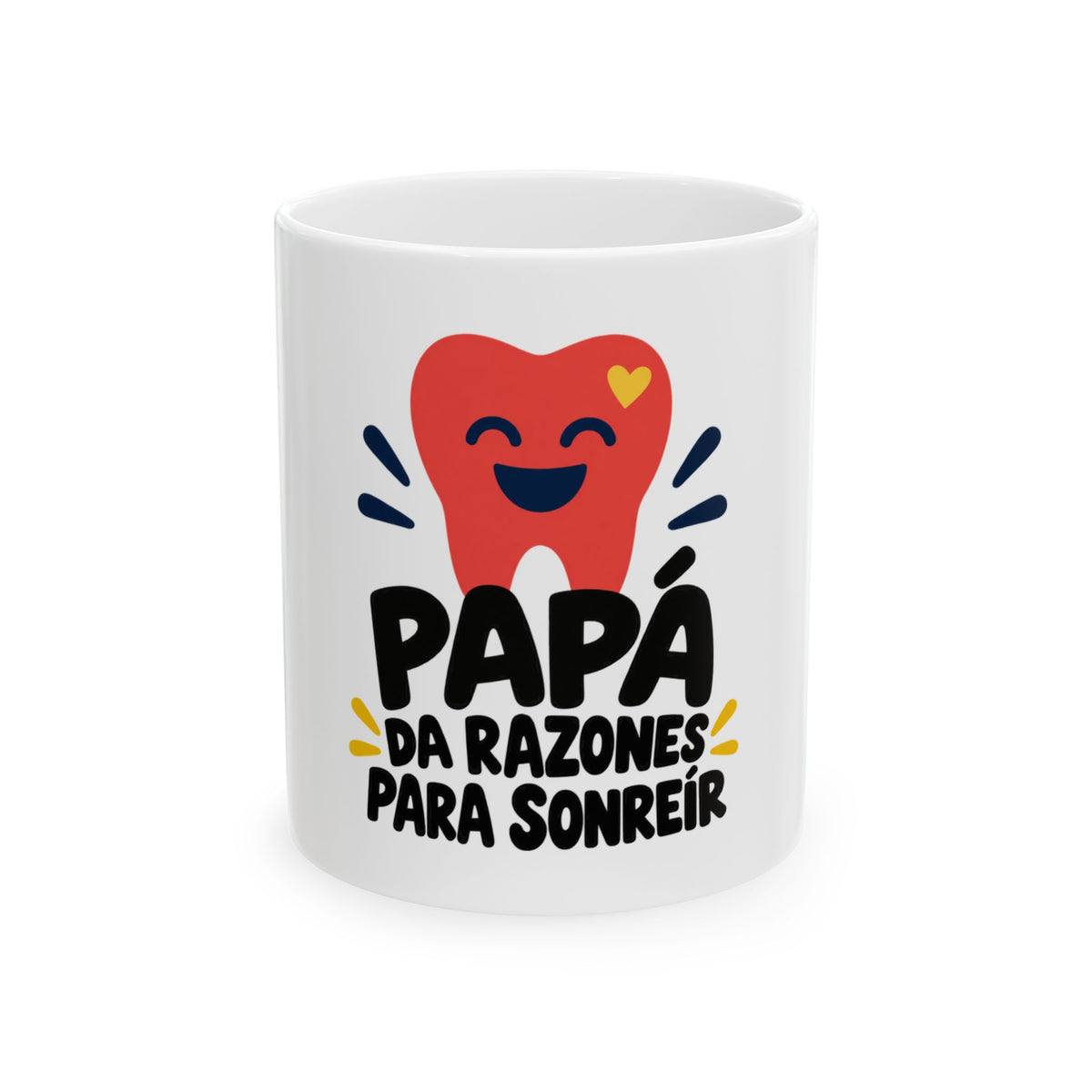 Papá da razones para sonreír — Taza para papá dentista | Cerámica blanca 11oz