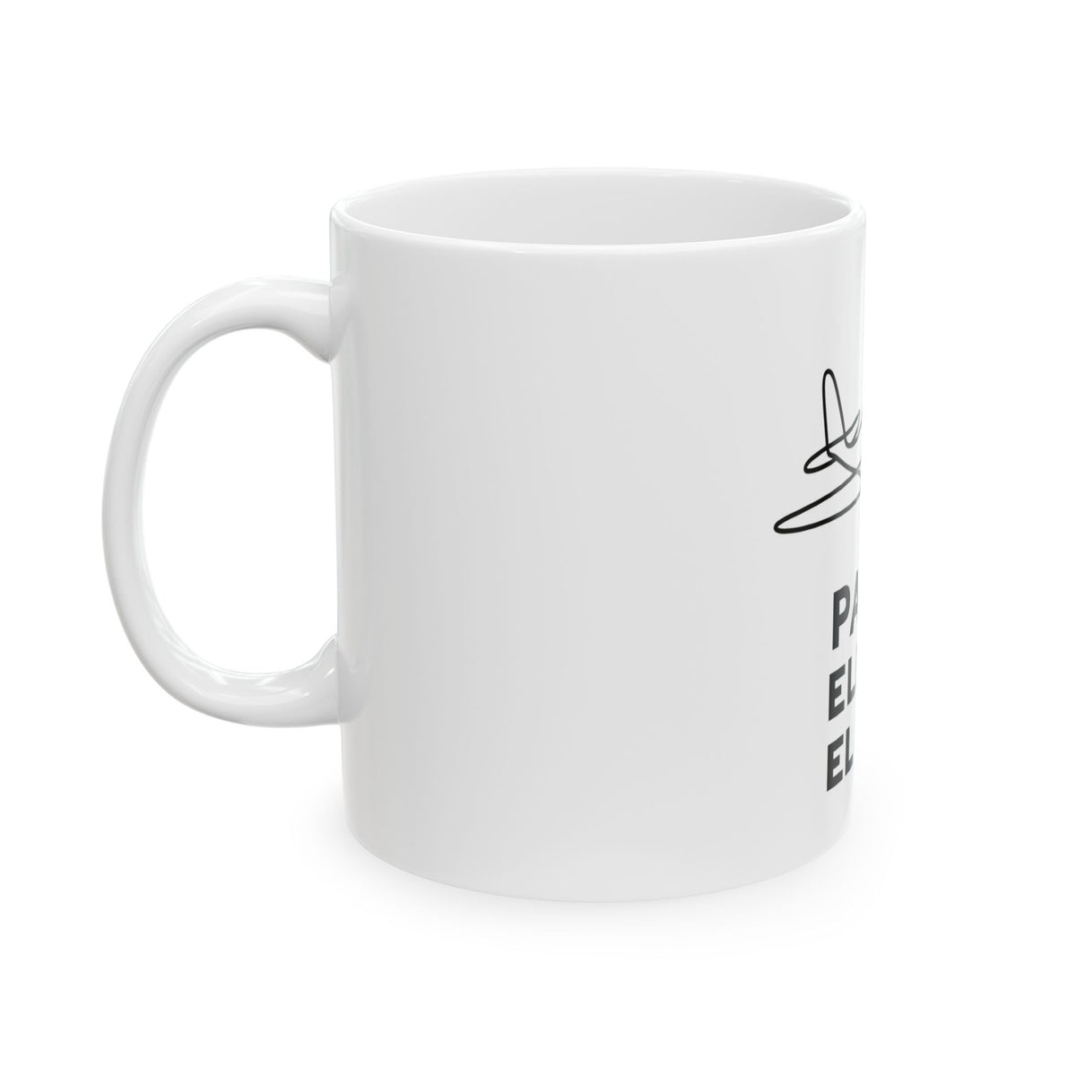Papá eleva el día — Taza para papá piloto | Cerámica blanca 11oz