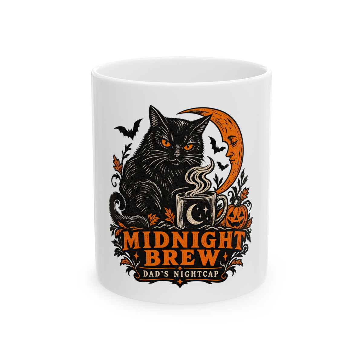 Midnight Brew — Halloween Dad Mug | White Ceramic 11oz
