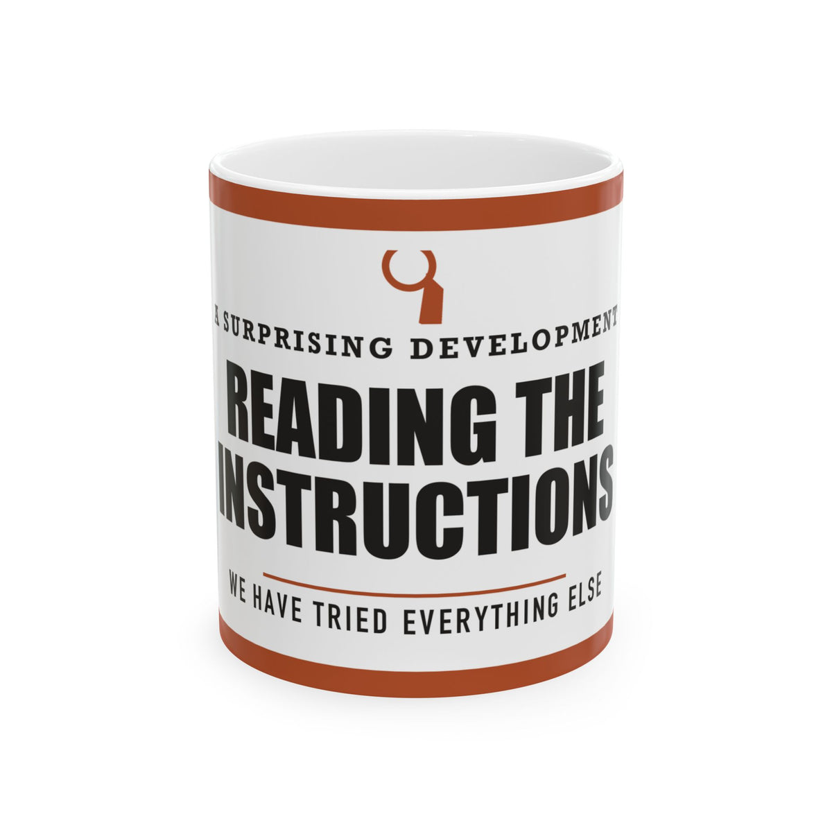 Reading The Instructions — Funny DIY Dad Gift | White Ceramic Mug, 11oz and 15oz