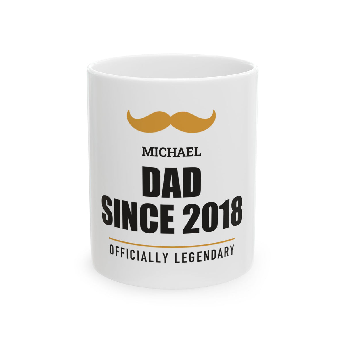 Dad Since — Personalized Name & Year Mug | White Ceramic, 11oz
