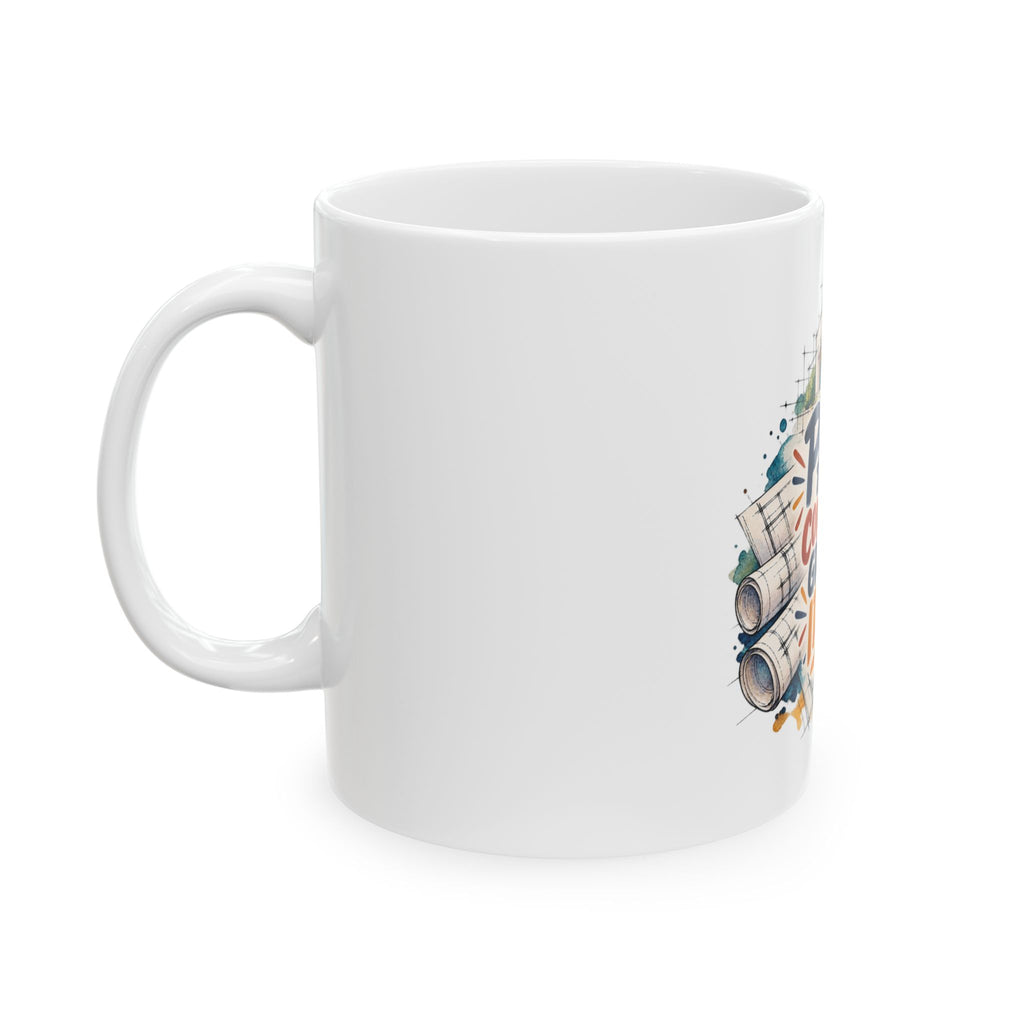 Papá construye grandes ideas — Taza para papá arquitecto | Cerámica blanca 11oz