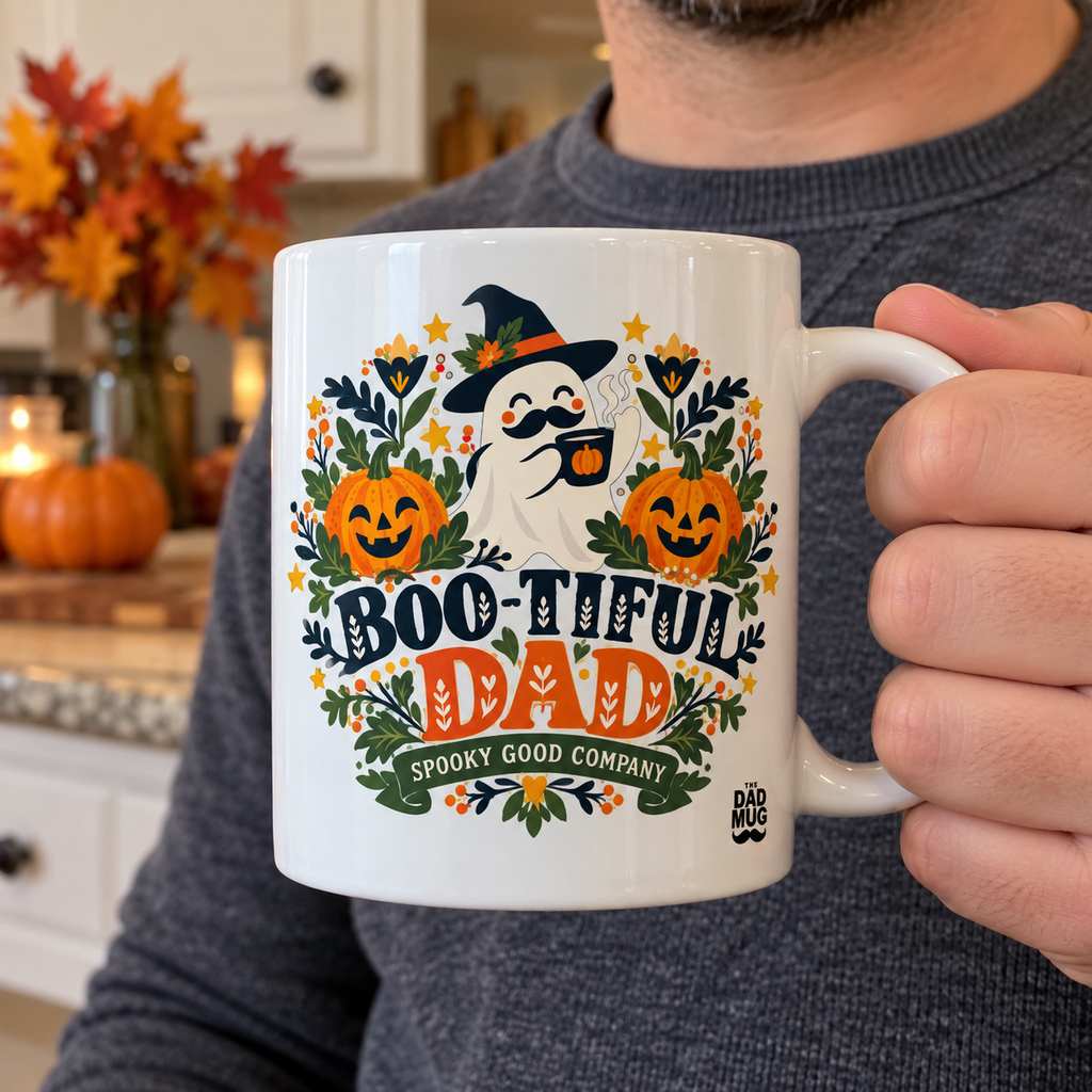 Boo-Tiful Dad — Halloween Dad Mug | White Ceramic 11oz