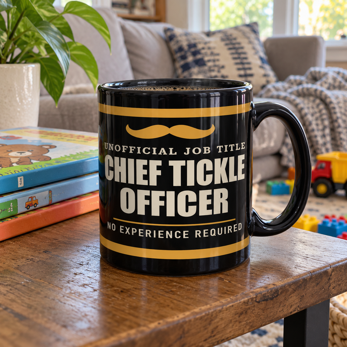 Chief Tickle Officer — Funny Dad Gift | Black Mug, 11oz and 15oz