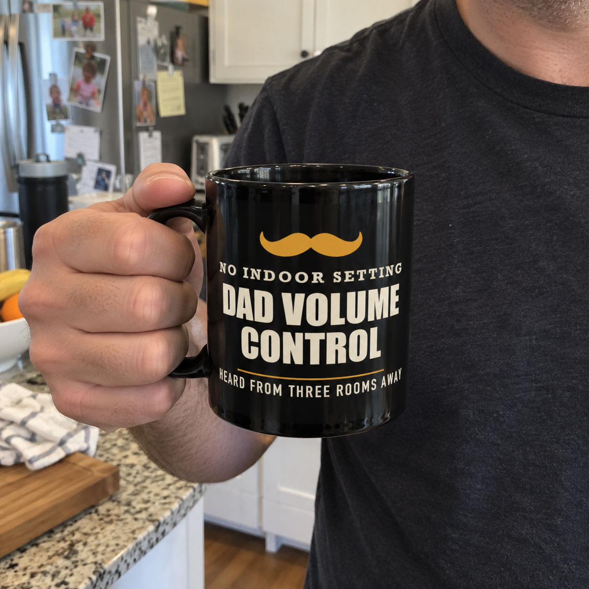 Dad Volume Control — Funny Loud Dad Gift | Black Mug, 11oz and 15oz