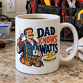 Dad Knows Watts — Electrician Dad Gift Mug | White Ceramic 11oz