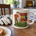 Rough Day At The Office — Vintage Comic Golf Dad Mug | White Ceramic 11oz