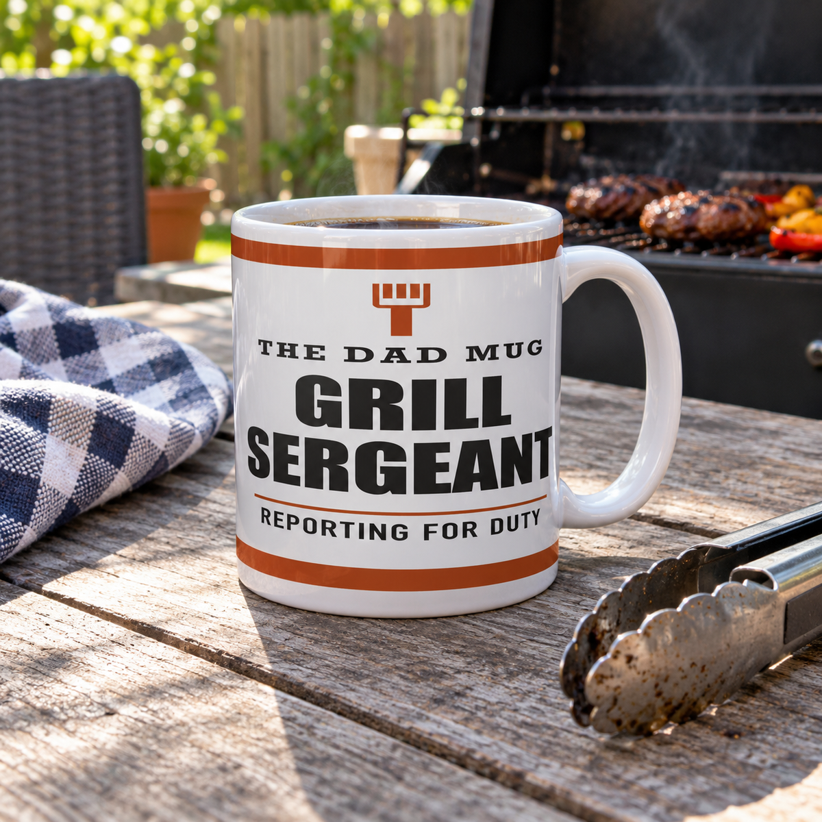 Grill Sergeant — Funny BBQ Gift for Dad | White Ceramic Mug, 11oz and 15oz