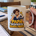 Papá despierta grandes mentes — Taza para papá maestro | Cerámica blanca 11oz