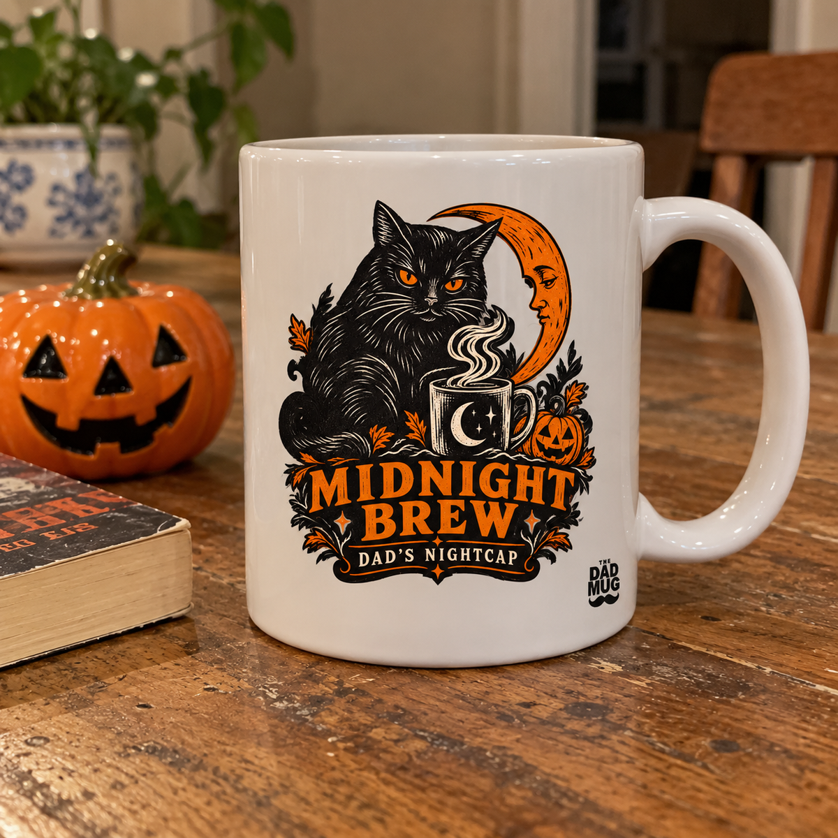 Midnight Brew — Halloween Dad Mug | White Ceramic 11oz