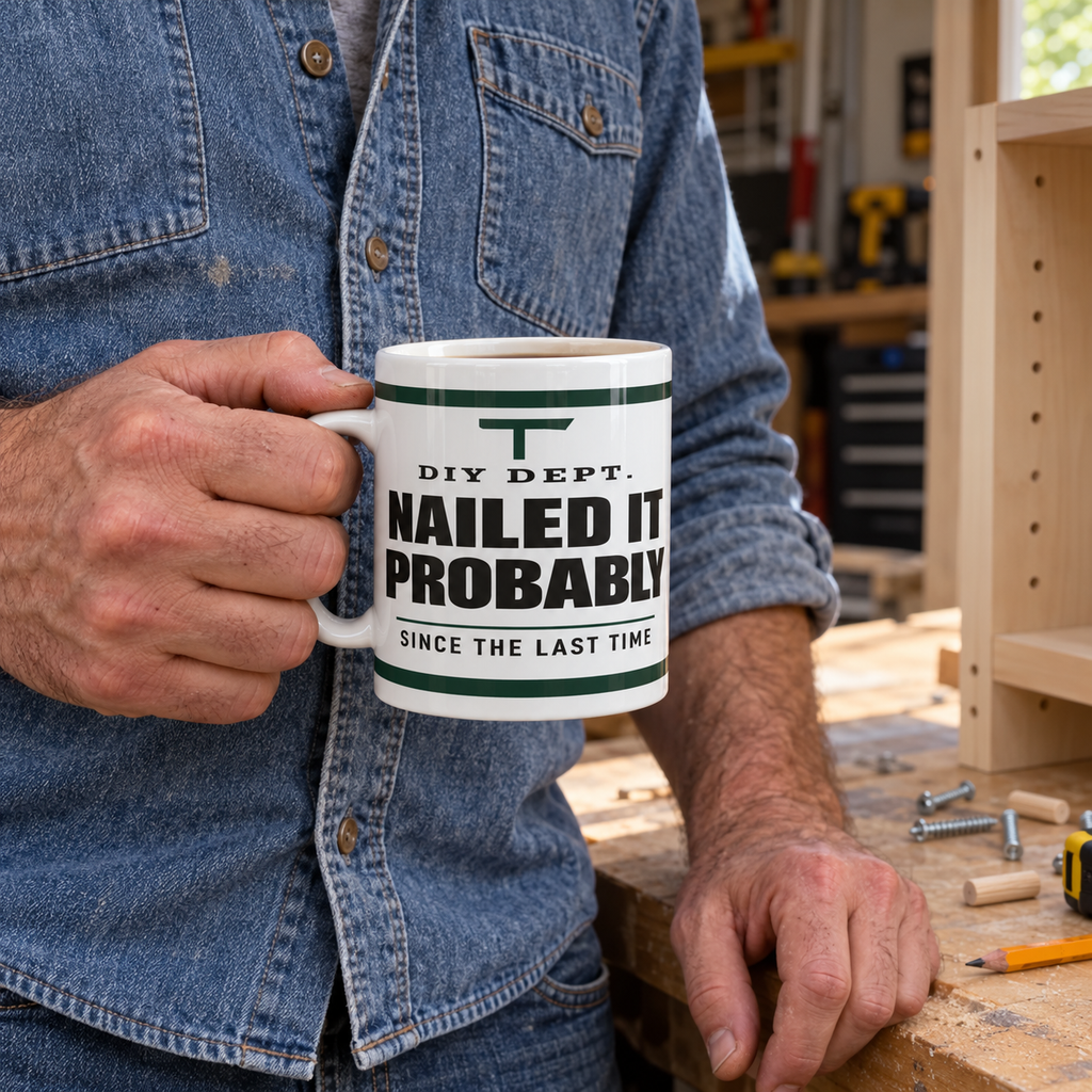 Nailed It Probably — Funny DIY Gift for Dad | White Ceramic Mug, 11oz and 15oz