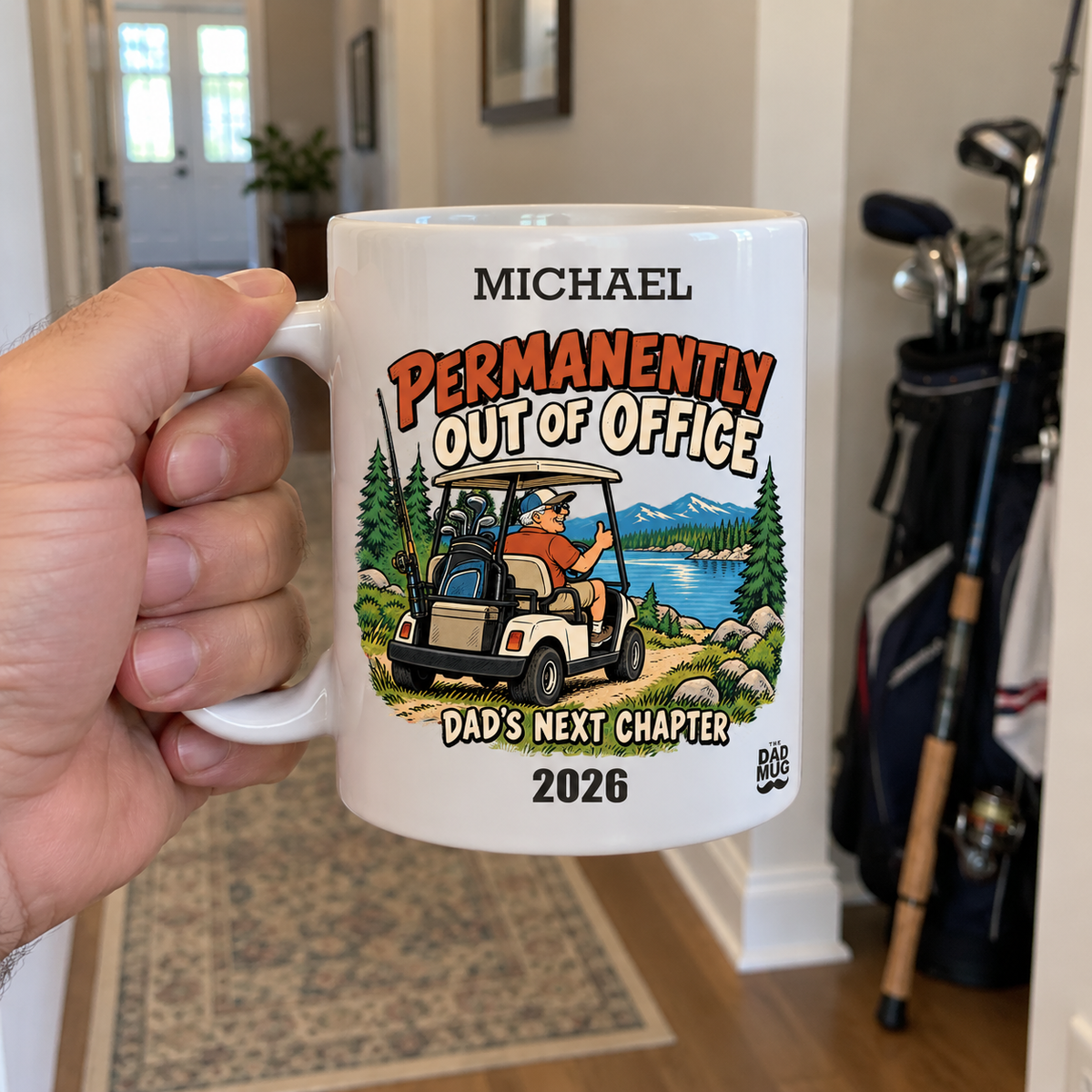 Permanently Out of Office — Personalized Retirement Name & Year Mug | 11oz